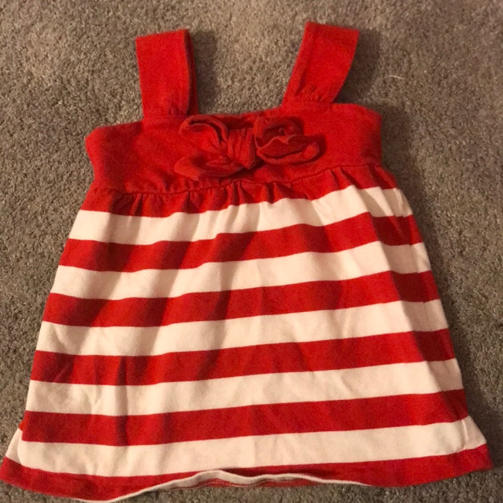 Red and white striped tank top